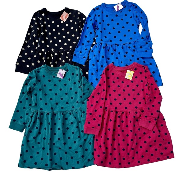Primary Other - Primary Sweatshirt Dress LOT OF 4 Girls Size 4 5 Green Pink Blue Black Long Slee